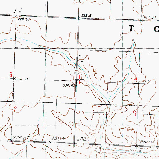 Topographic Map of Rist School (historical), IL