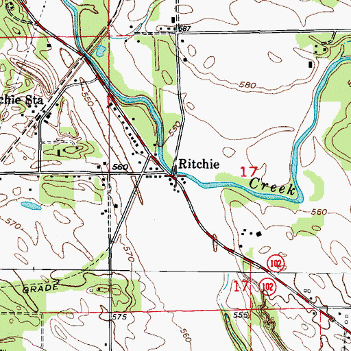 Topographic Map of Ritchie, IL