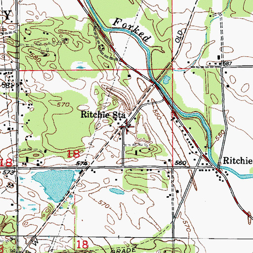 Topographic Map of Ritchie Station, IL