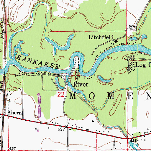 Topographic Map of River, IL