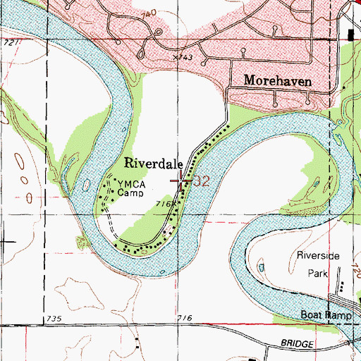 Topographic Map of Riverdale, IL