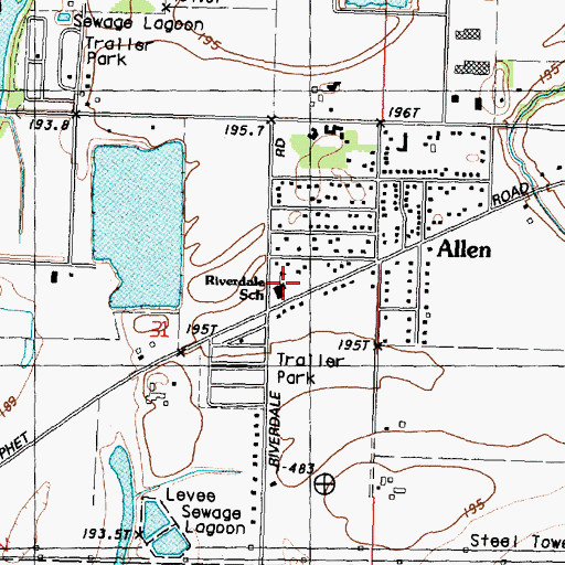 Topographic Map of Riverdale Elementary School, IL