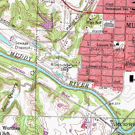 Topographic Map of Riverside Park, IL