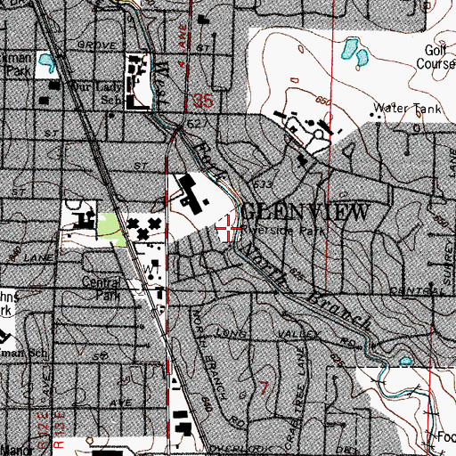 Topographic Map of Riverside Park, IL