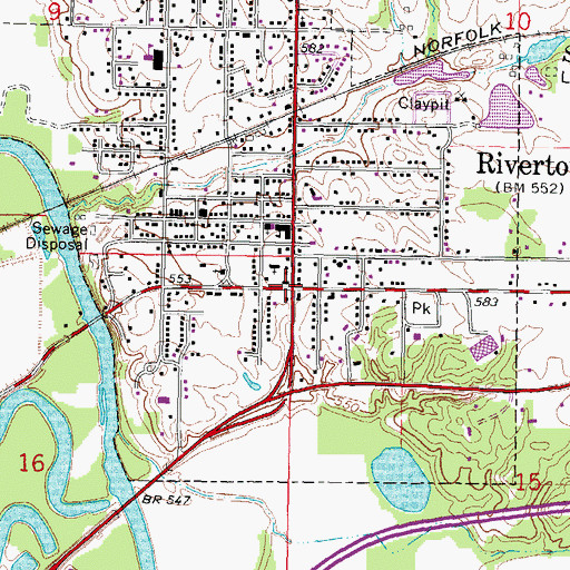 Topographic Map of Riverton, IL