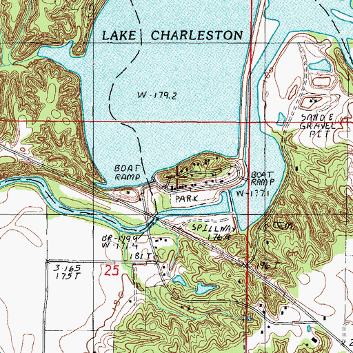 Topographic Map of Riverview Dam, IL