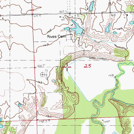 Topographic Map of Rives Lake, IL
