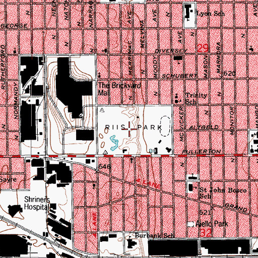 Topographic Map of Riis Park, IL