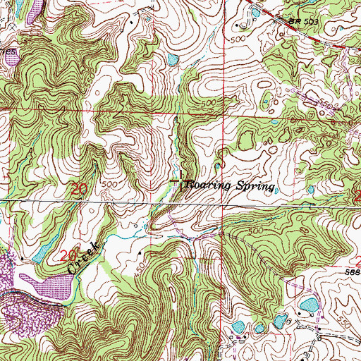 Topographic Map of Roaring Spring, IL