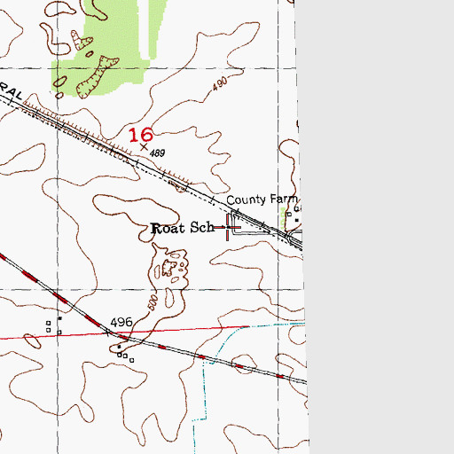 Topographic Map of Roat School (historical), IL