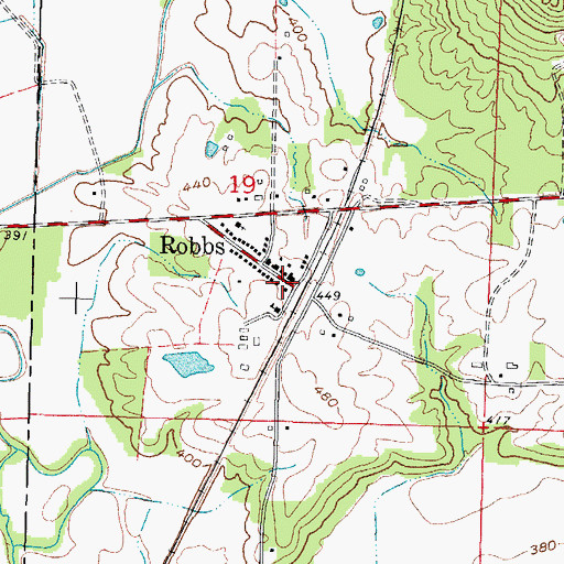 Topographic Map of Robbs, IL