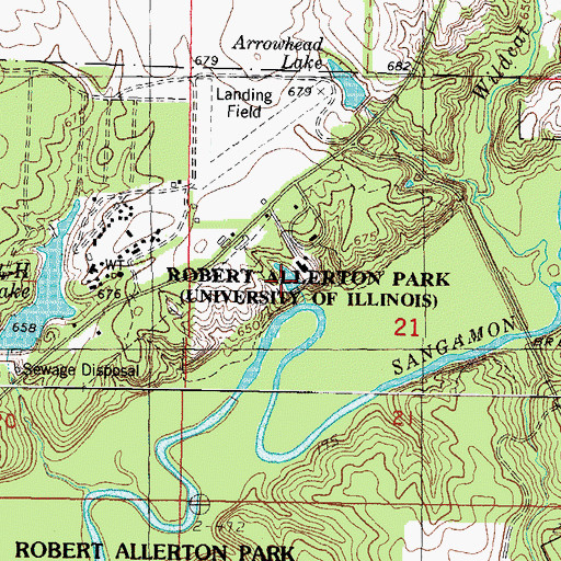Topographic Map of Allerton State Park, IL