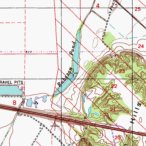 Topographic Map of Robeson Pond, IL