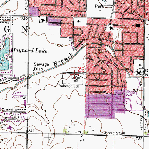 Topographic Map of Robeson Elementary School, IL