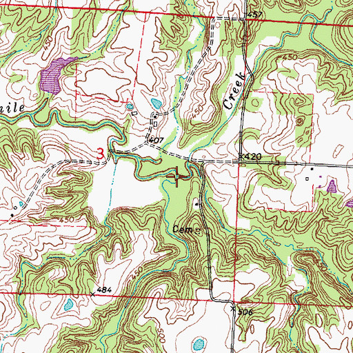Topographic Map of Robinson Creek, IL