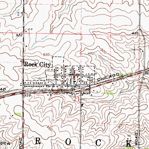 Topographic Map of Rock City, IL