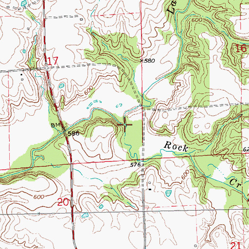 Topographic Map of Rock Creek, IL