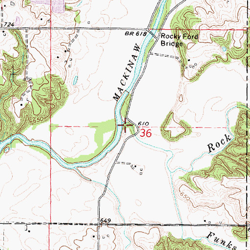 Topographic Map of Rock Creek, IL