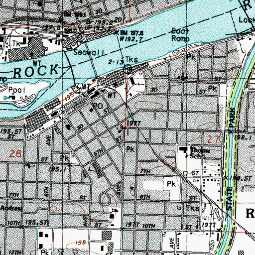 Topographic Map of Rock Falls, IL