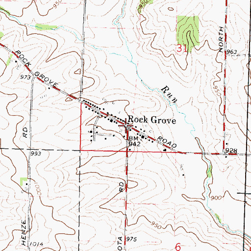 Topographic Map of Rock Grove, IL