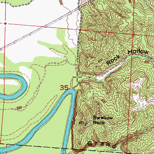 Topographic Map of Rock Hollow, IL