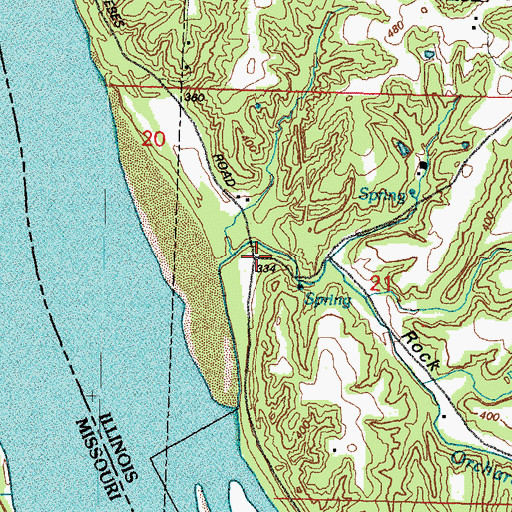 Topographic Map of Rock Springs Hollow, IL