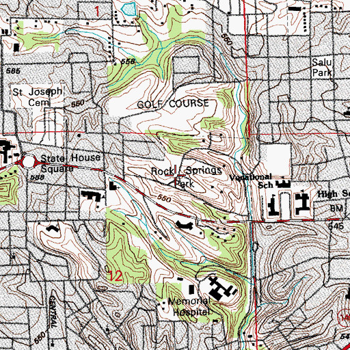 Topographic Map of Rock Springs Park, IL