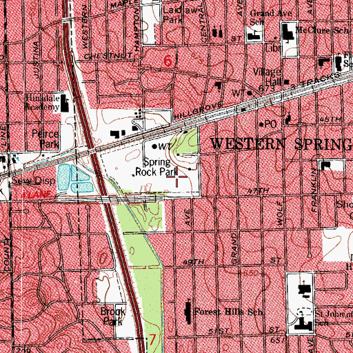 Topographic Map of Rock Springs Park, IL