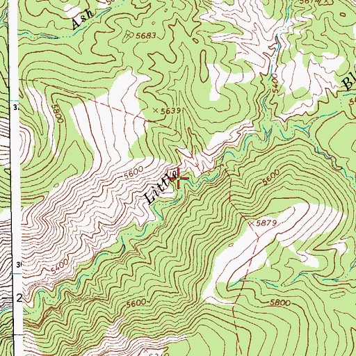Topographic Map of Little Blue Spring, AZ
