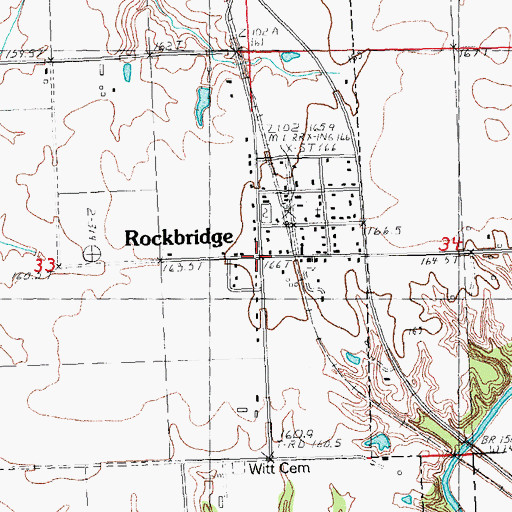 Topographic Map of Rockbridge, IL