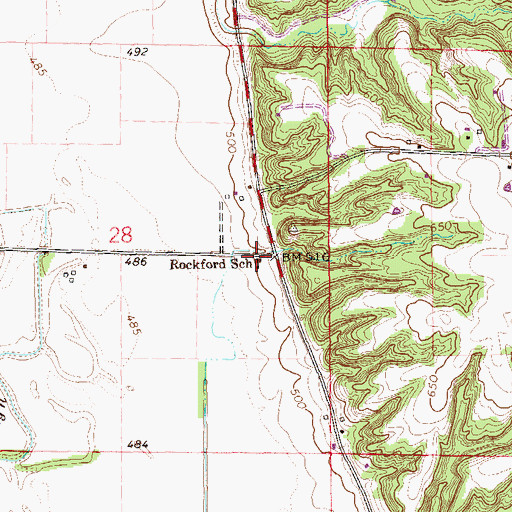 Topographic Map of Rockford School, IL