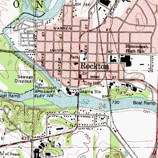 Topographic Map of Rockton, IL