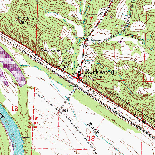 Topographic Map of Rockwood, IL