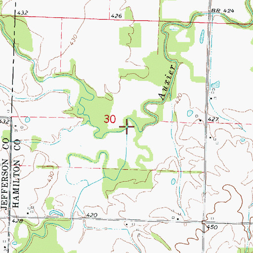 Topographic Map of Rocky Branch, IL