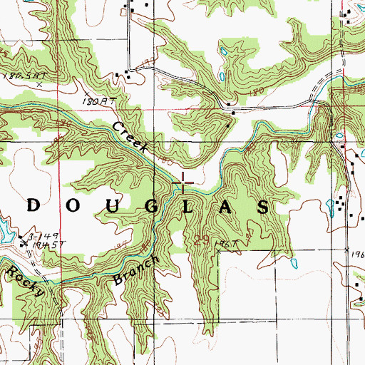 Topographic Map of Rocky Branch, IL