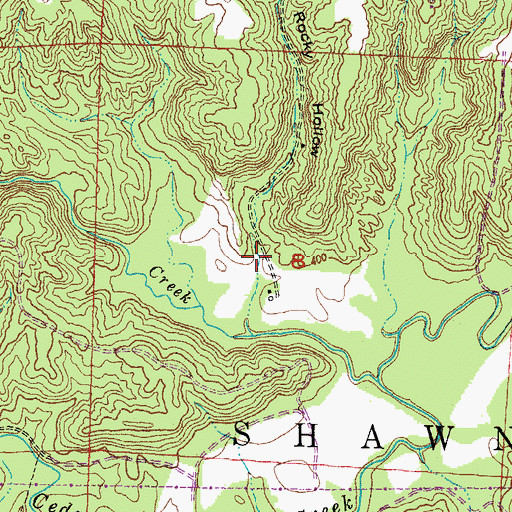 Topographic Map of Rocky Hollow, IL