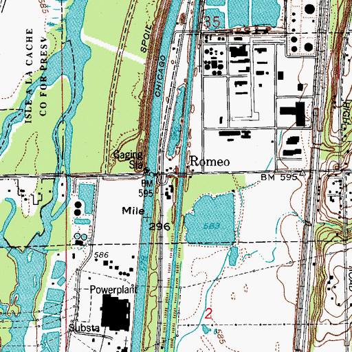 Topographic Map of Romeo, IL