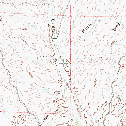Topographic Map of Dry Wash, AZ