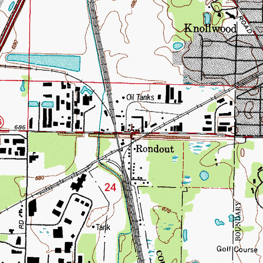 Topographic Map of Rondout, IL