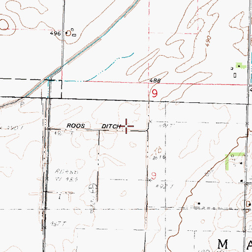 Topographic Map of Roos Ditch, IL