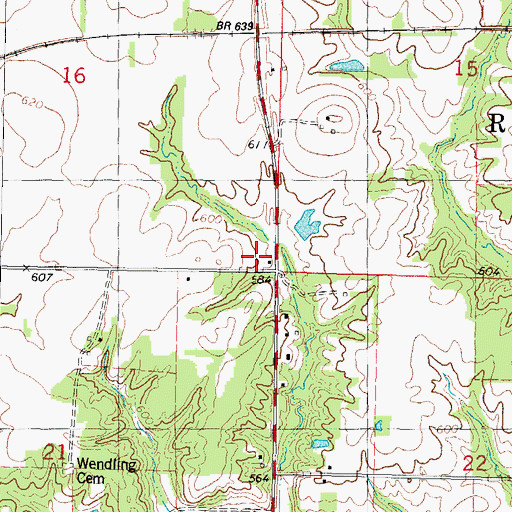 Topographic Map of Rose Center School (historical), IL