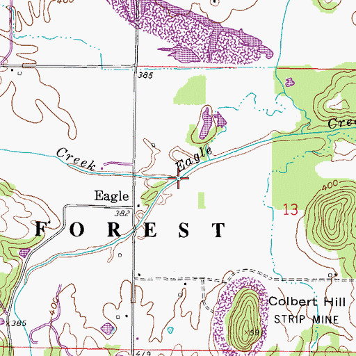 Topographic Map of Rose Creek, IL