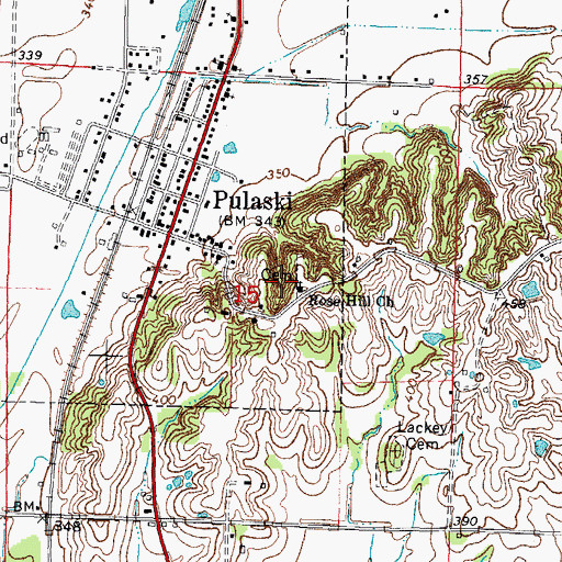 Topographic Map of Rose Hill Church, IL