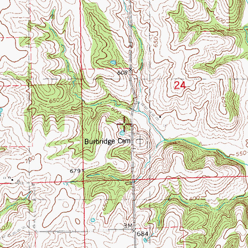 Topographic Map of Rose Hill School (historical), IL