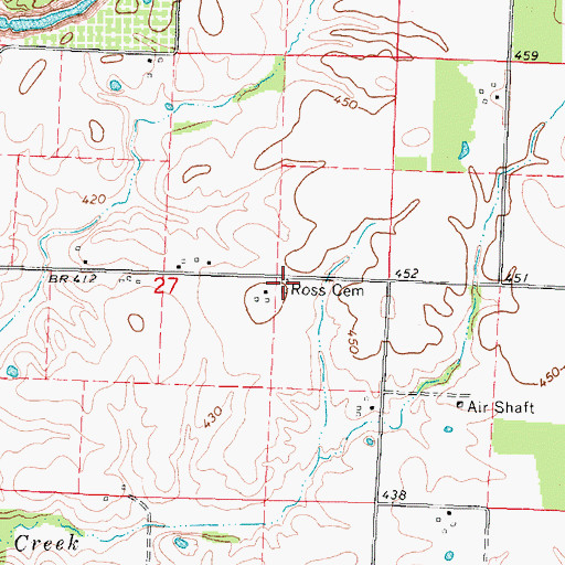 Topographic Map of Ross Cemetery, IL