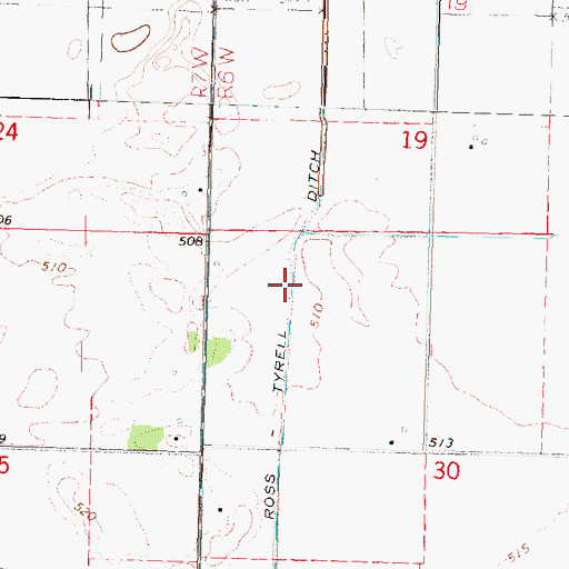 Topographic Map of Ross Tyrell Ditch, IL