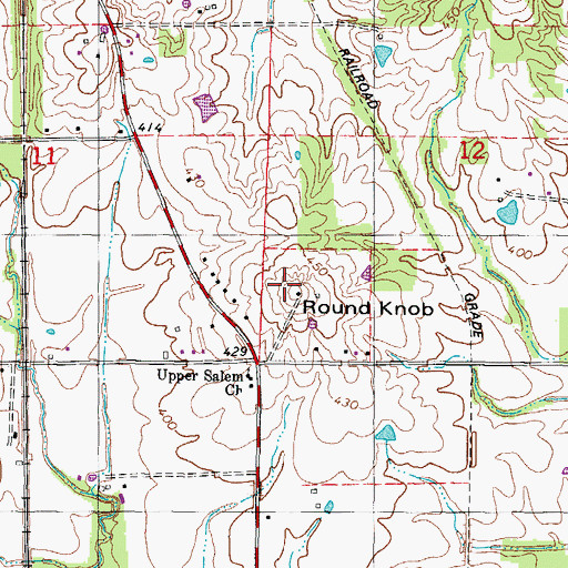 Topographic Map of Round Knob, IL