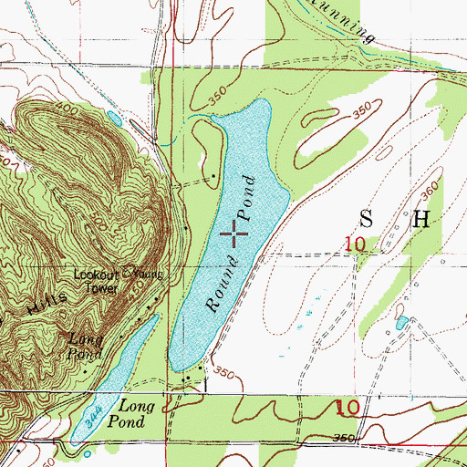 Topographic Map of Round Pond, IL