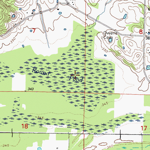 Topographic Map of Round Pond, IL