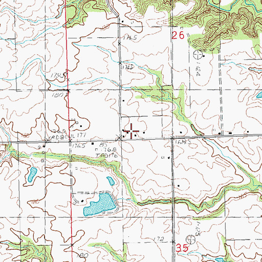 Topographic Map of Round Prairie School (historical), IL